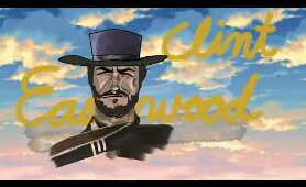 Drawing / Painting / Clint Eastwood / Good, Ugly, Bad /  Gun man / Western Movie